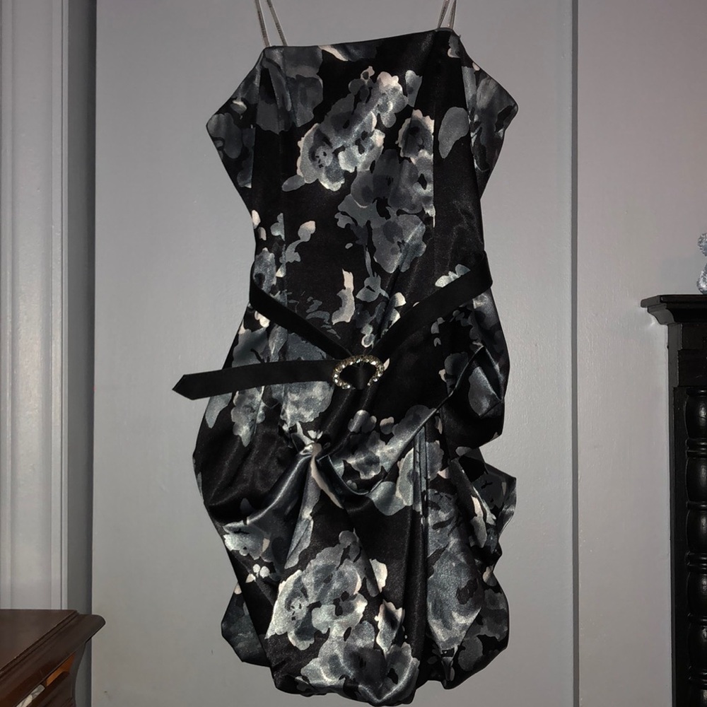 Black and gray floral dress